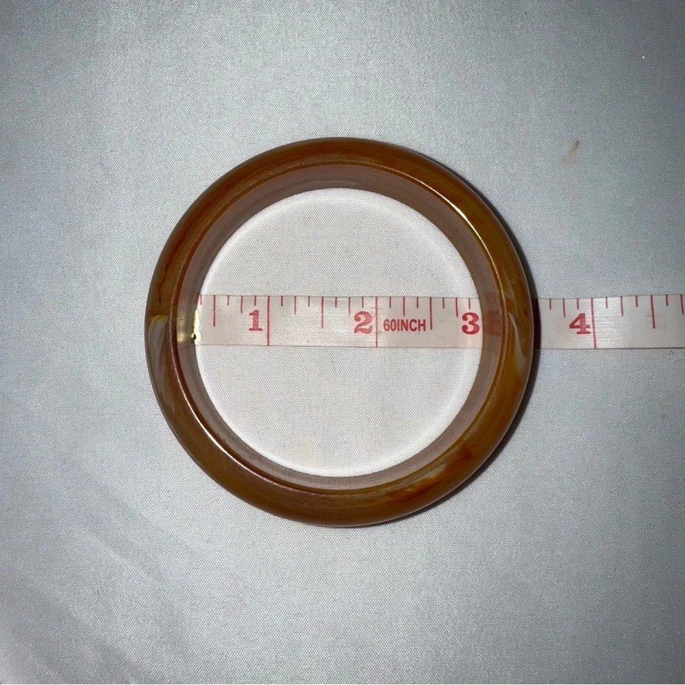 Vintage Butterscotch Lucite Bangle Bracelet - Picture 7 of 7